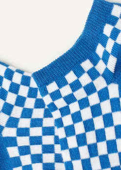 Check Print No-Show Socks