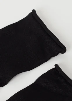 Short Lisle Socks With Raw Cut Cuffs